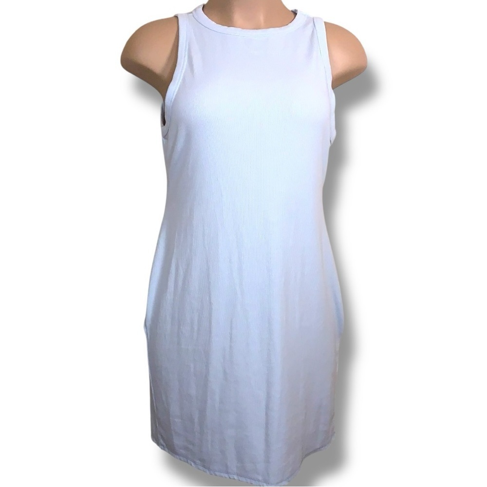 New Forever 21 Pastel Blue Ribbed Dress JUNIORS 4X Fits Like XL Fitted